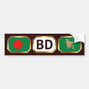 Bangladeshs flagga kartkod dekal