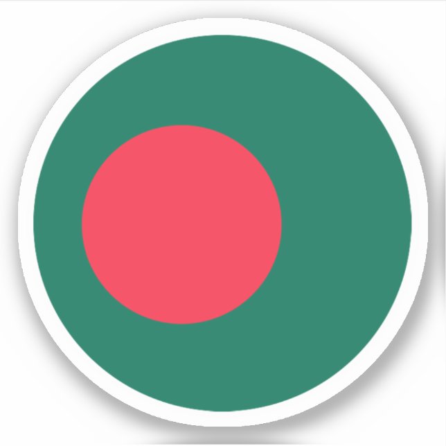 Bangladeshs flagga rund klistermärke klistermärken (Framsida)