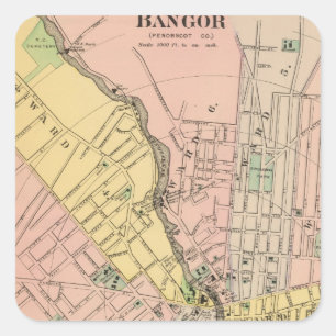 Bangor bryggare fyrkantigt klistermärke