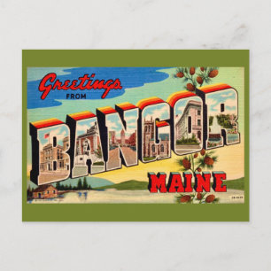 Bangor Maine Hälsningar Postkort Vykort