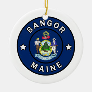 Bangor Maine Julgransprydnad Keramik