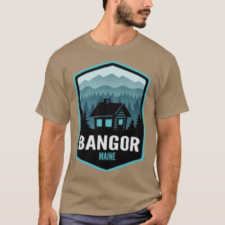 Bangor Maine Mountain Town Cabin Oversized T Shirt