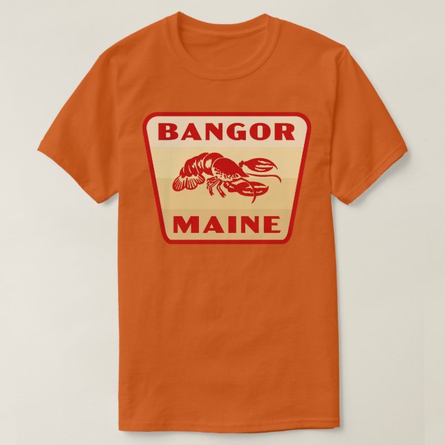Bangor Maine Retro Badge Tan T Shirt (Design framsida)