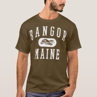 Bangor Maine Retro Varsity White T Shirt