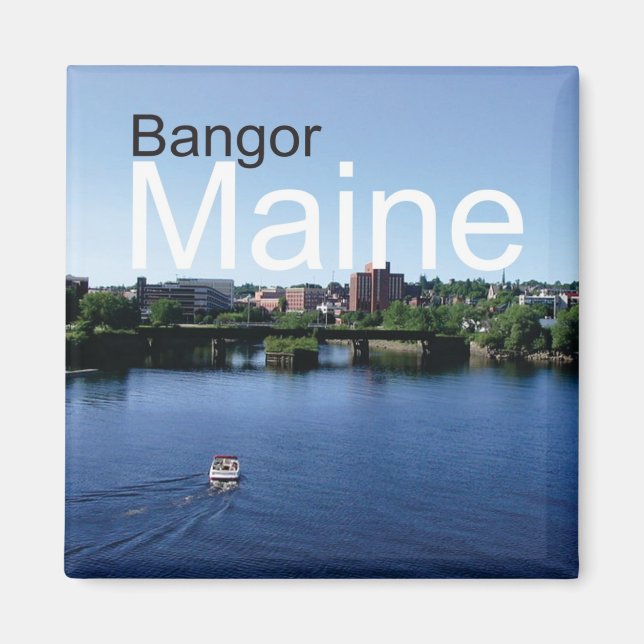 Bangor Maine Travel Souvenir Fridge Magnet (Framsidan)