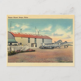 Bangor, Maine Vintage Airport och Airplan Vykort