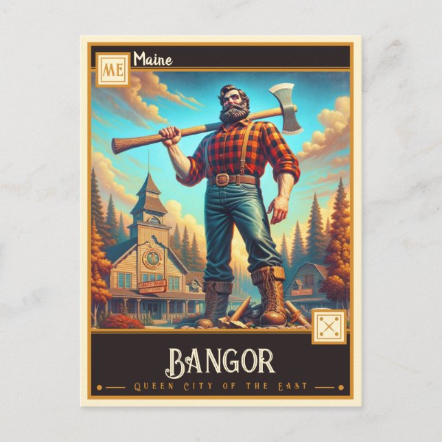 Bangor, Maine | VINTAGE Vykort (Framsida)