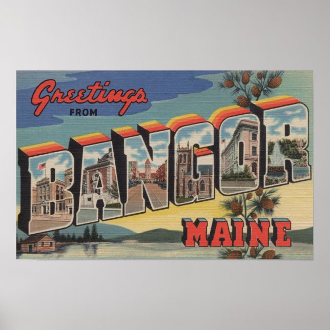 Bangor, MaineLarge Brev ScenesBangor, ME Poster (Framsidan)