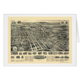 Bangor panorama- karta för PA - 1918 Hälsningskort