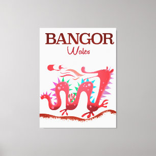 Bangor Wales Dragon poster Canvastryck