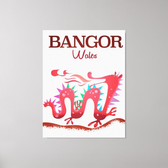 Bangor Wales Dragon poster Canvastryck (Framsida)