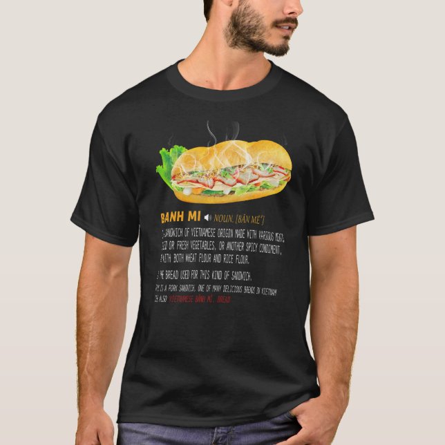 Banh Mi Dictionary Definition vietnamesisk Gris Sa T Shirt (Framsida)