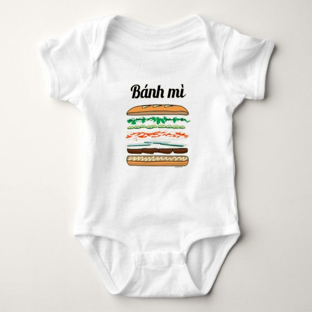 Banh Mi vietnamesisk smörgåsgrick Fransk baguette T Shirt (Framsida)