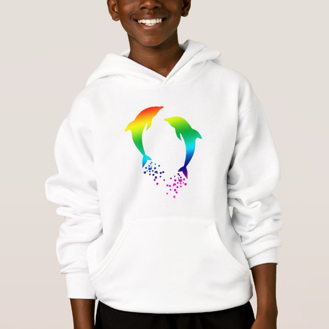 Banhoppningregnbågedelfiner med bubblar tee shirt (Framsida)