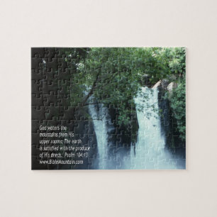 Banias vattenfall- och Psalm104:13 Pussel