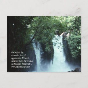 Banias Waterfall och Psalm 104:13 Vykort