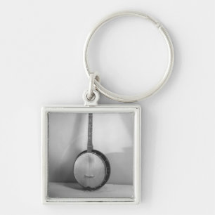 Banjo B&W Fyrkantig Silverfärgad Nyckelring