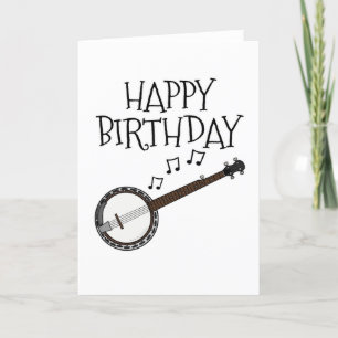 Banjo Birthday Card Banjoist Folk Musician Tack Kort