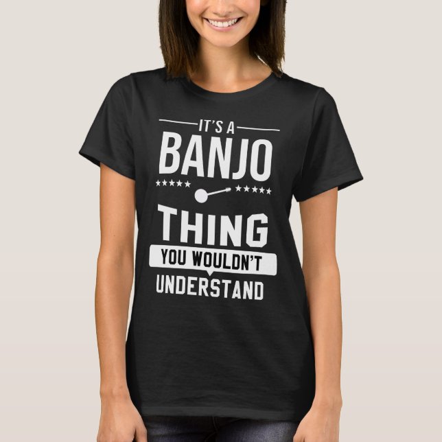Banjo Bluegräs Musician Instrument Banjo Player T Shirt (Framsida)