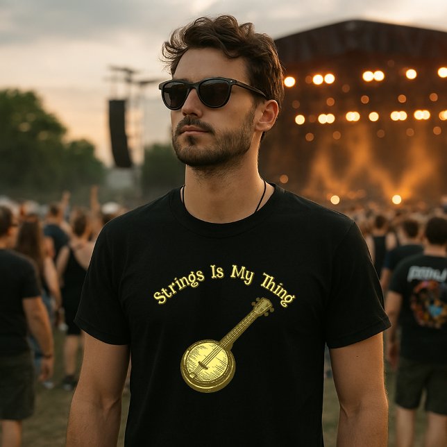 Banjo Bluegrass Folk Music Strings T Shirt (Skapare uppladdad)