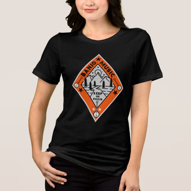 Banjo Bluegrassmusik T Shirt (Framsida)