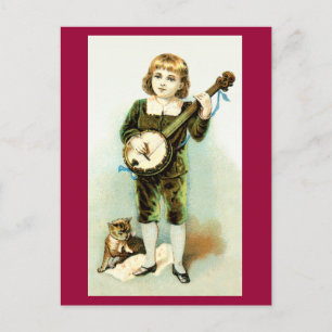 Banjo Boy Postcard Vykort