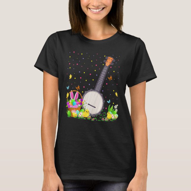 Banjo Bunny Påskägg Hunt Banjo Påsk Söndag T Shirt (Framsida)