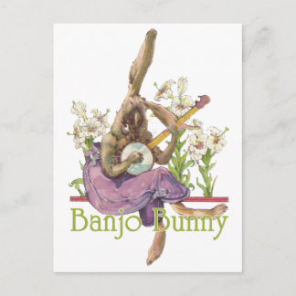 Banjo Bunny Postcard Vykort