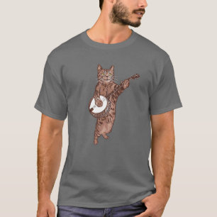 Banjo Cat! Funny Bluegräs Land Folk Music Vint T Shirt