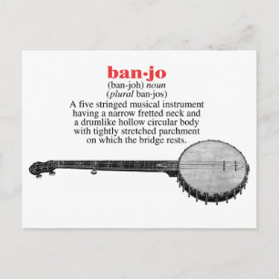 Banjo Definition Postcard Vykort