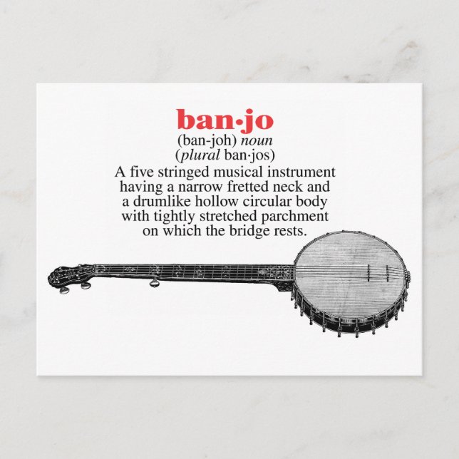 Banjo Definition Postcard Vykort (Framsida)