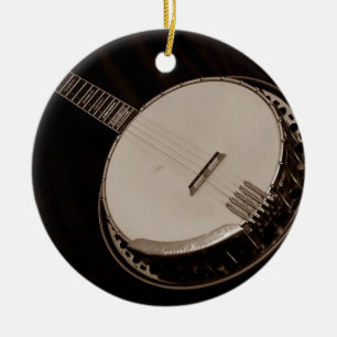 BANJO ENTHUISIAST:S CHRISTMAS ORNATION JULGRANSPRYDNAD KERAMIK