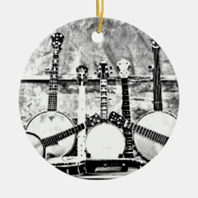 BANJO ENTHUISIAST'S CHRISTMAS ORNAMENT B/W PHOTO (Framsidan)