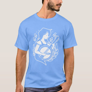 Banjo Flicka Tecknad Tittar vän T Shirt