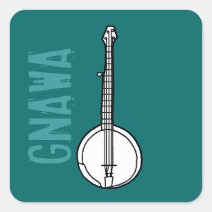 Banjo Gnawa Fyrkantigt Klistermärke