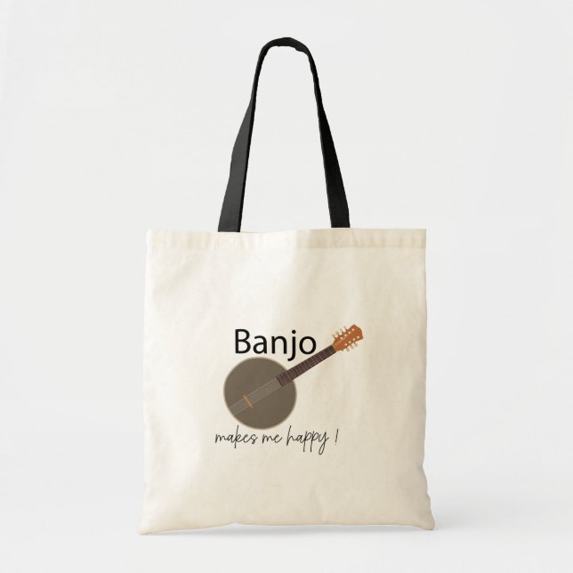 Banjo gör mig lycklig tygkasse (Framsidan)