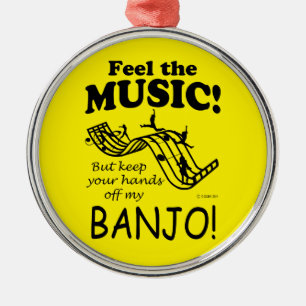 Banjo känner musiken julgransprydnad metall