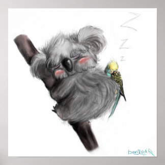 Banjo Koala och Benji Bird Poster