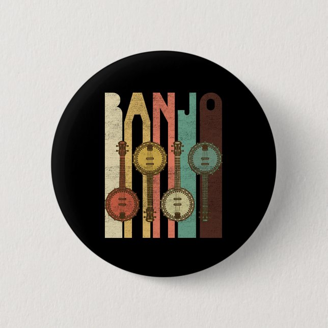 Banjo Land Music Instrument Bluegräs Band Gift Knapp (Framsida)