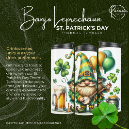 Banjo Leprechaun St. Patrick's Day Termisk Tumbler