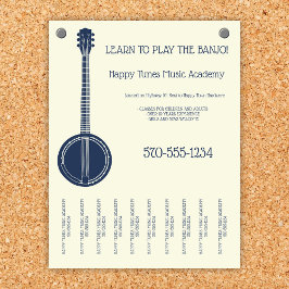 Banjo Lessons Music Teacher Tear Off Strips Flyer