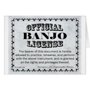 Banjo License Hälsningskort