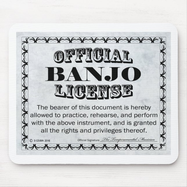 Banjo License Musmatta (Framsidan)