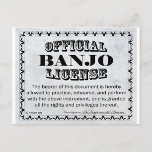 Banjo License Vykort