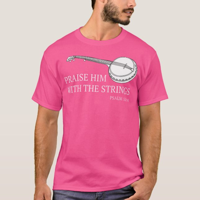 Banjo lovprisar honom med stringängsgröe t shirt (Framsida)