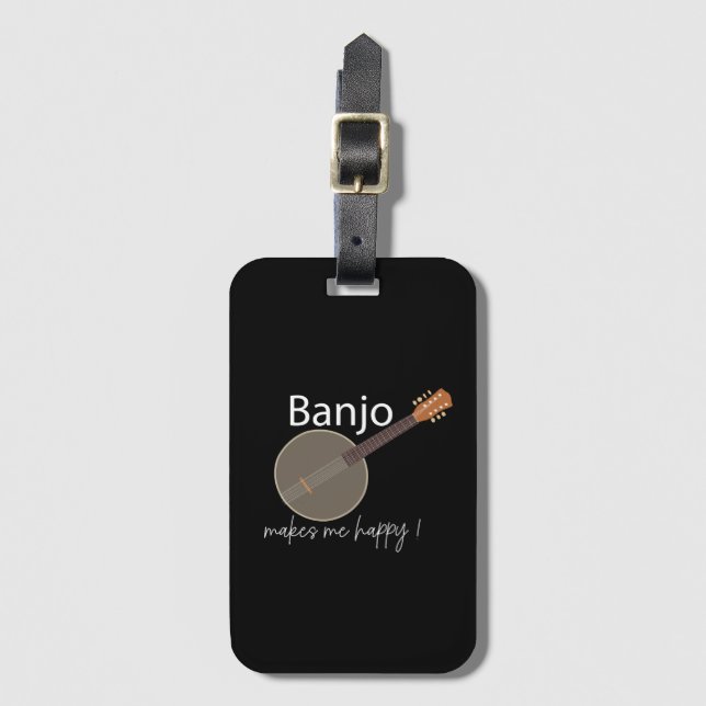 Banjo Makes Me Lycklig Bagagebricka (Framsida vertikal)