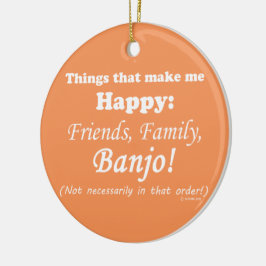 Banjo Makes Me Lycklig Julgransprydnad Keramik