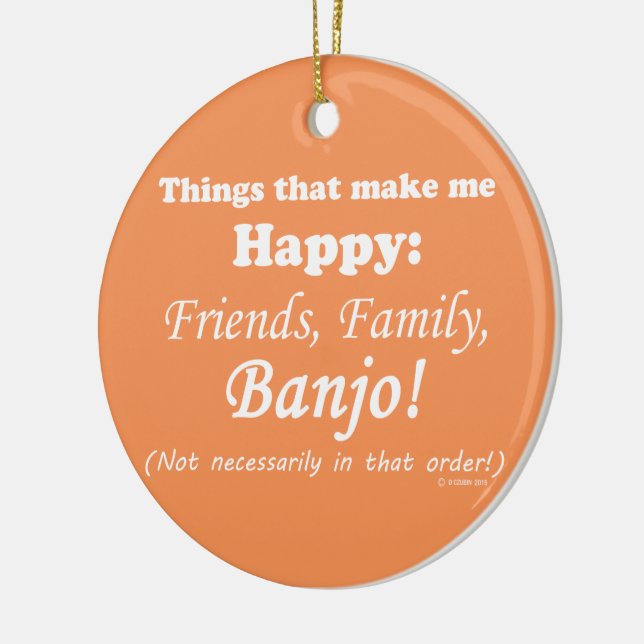 Banjo Makes Me Lycklig Julgransprydnad Keramik (Vänster)
