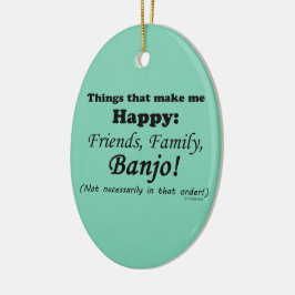Banjo Makes Me Lycklig Julgransprydnad Keramik