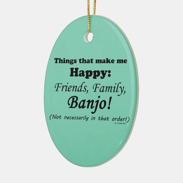 Banjo Makes Me Lycklig Julgransprydnad Keramik (Vänster)